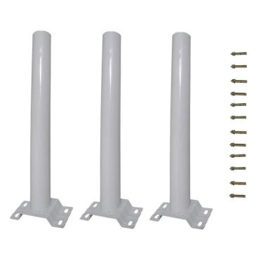 Imagem de Suporte Barra Luminaria Solar 3 unidades Parede Rua Poste Aço Quintal Jardim