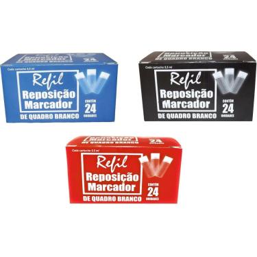 Imagem de Kit 3 Caixas 24 Un De Refil Recarga Para Pincel Board Master