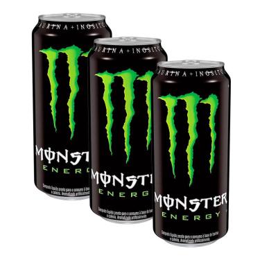 Imagem de Energético Monster Energy com 473ml | Kit com três unidades