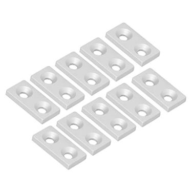Imagem de Placas de tampa de extremidade de furos duplos YWBL-WH para máquinas CNC de estrutura de perfis - 10 peças (prata), peças de movimento linear