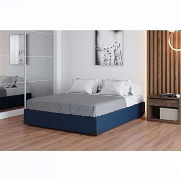 Imagem de Base para Cama Box Casal Joe Linho (36x138x188) Azul Marinho