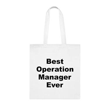 Imagem de Sacola Operation Manager, Bolsa Best Operation Manager Ever Bag, Presente Operation Manager, Bolsa de ombro Operation Manager, Bolsas reutilizáveis para gerente de operação, Ideia de de Natal, Branco