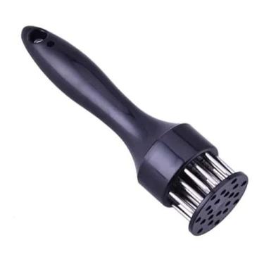 Imagem de Amaciador Batedor De Carne Bife Com Furador Manual Aço Inox