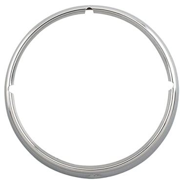 Imagem de Conjunto de farol de motocicleta preto cromado anel de acabamento de lâmpada de farol de 17,8 cm para Harley Davidson Touring Road King Electra Glide Street Glide e Tri Glide