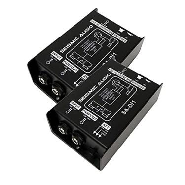 Imagem de Seismic Audio Caixa direta passiva de alto-falantes com terra esquerda e caixa DI de interruptor atenuador, par de caixas diretas passivas