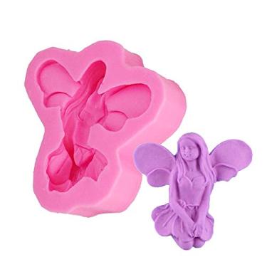 Imagem de Molde de silicone de fada Angel Girl para decoração de bolos de cupcake de pasta de gelo em cubo de gelo para decoração de bolo, sabonete, cristal, sobremesas feitas à mão, sorvete, doces, geleia, geleia, pudim de chocolate