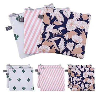 Imagem de Bolsa de armazenamento de guardanapo sanitário, bolsa para copo menstrual, 2 peças de veludo cotelê portátil para guardanapos, bolsas de armazenamento femininas para menstruação do primeiro período para adolescentes e mulheres (cores sortidas)