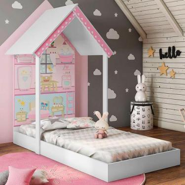 Cama Infantil Montessoriana Casinha Branca Dakota Gabrielli