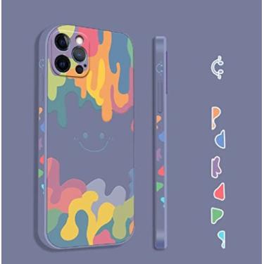 Imagem de Capa de telefone de pintura colorida derretida para iPhone 11 12 13 Pro Max X XS XR 7 8 Plus SE 2020 Capa Traseira Macia Transparente à Prova de Choque, E, para iPhone12 Pro Max