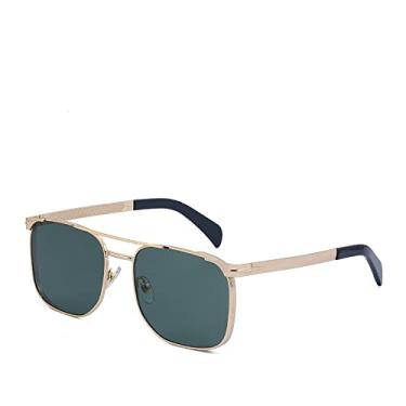 Imagem de Óculos de sol quadrados masculinos de luxo designer masculino vintage óculos de sol de condução sombras uv400 óculos de metal, ouro g15, tamanho único