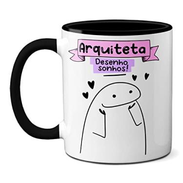 Imagem de Caneca Arquiteta Desenho Sonhos Primeiro Café Depois Projetos (Preta)