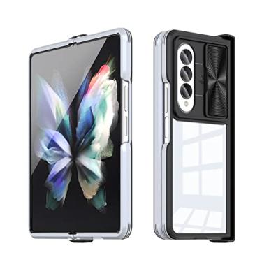 Imagem de Para Samsung Galaxy Z Fold4 5G ZFold4 Case Transparente Silicone Phone Case Para Samsung Z fold 4 Zfold Slider Camera Protect Back Cover, Black, Grey, for galaxy Z Fold 4