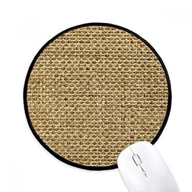 Imagem de Tawny Mouse pads redondos antiderrapantes de malha de linho de juta para presente de escritório