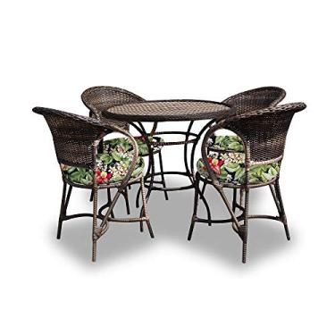 Imagem de Conjunto de Mesa Fibra Sintética Amsterdã - 4 Poltronas + 1 Mesa - Tecido Saquarema
