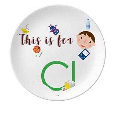 Imagem de Tabela de menstruação Elementos Químicos Elementos Halogênios Cloro Cl Porcelana Prato Jantar Redondo Prato Menino Homem