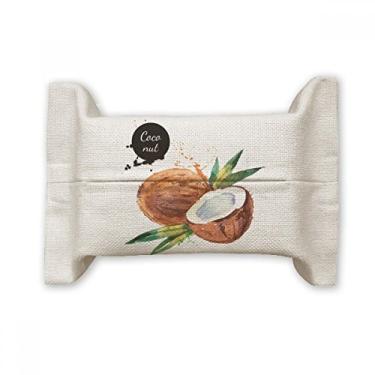 Imagem de Porta-capa de papel para lenços faciais em aquarela saborosa e saudável de coco