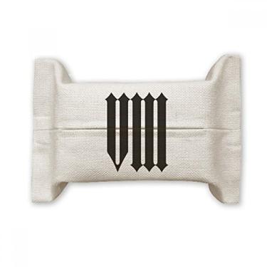 Imagem de Numerais romanos Oito em silhueta preta, suporte de capa de papel para lenços faciais, bolsa de linho de algodão