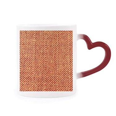 Imagem de Tecido marrom linho abstrato sensível ao calor caneca vermelha muda de cor