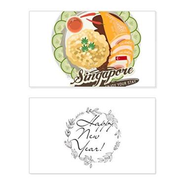 Imagem de Cartão de felicitações Singapura Hainanese Chicken Rice Ano Novo Festival Bless Message Present