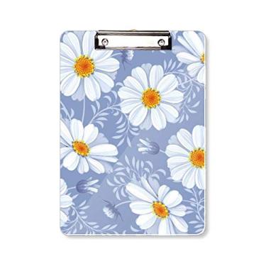 Imagem de White Calliopsis Flor Prancheta Pasta Bloco de Escrita Placa de Apoio A4