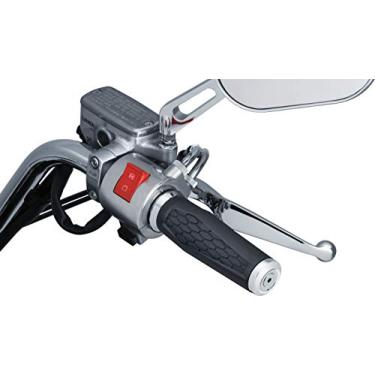 Imagem de Kuryakyn Acessório de guidão de motocicleta 5926: Punhos hexagonais com tampas de extremidade, ajuste universal para guidões de 2,5 cm de diâmetro, cromado, 1 par