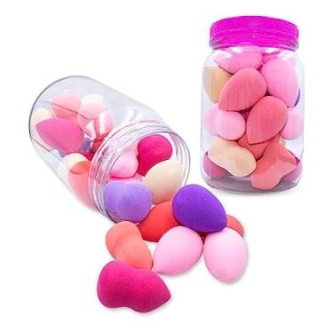 Imagem de Pote Com 24 Esponjas Para Maquiagem Base Corretivo Pó Mistas