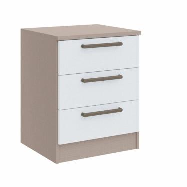 Imagem de Mesa de Cabeceira Modulada 3 Gavetas Requinte+ Móveis Castro Duna Line/Branco Line