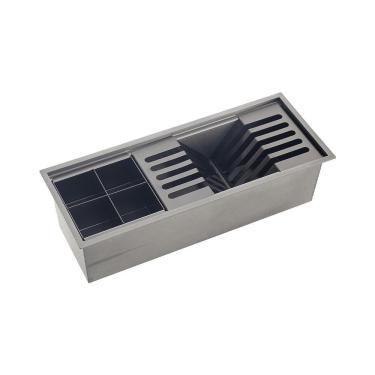 Imagem de Escorredor Embutido Para Cozinha Gourmet Aço Inox 304 Waiana 45x18 cm Pingoo.casa - Preto
