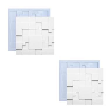 Imagem de Forma de Gesso 3D e Cimento ABS Molde Mosaico Liso 40x40 pra Revestimento de Parede FDG Painel Decorativo