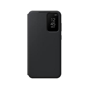 Imagem de SAMSUNG Capa para celular Galaxy S23+ Plus S-View, capa protetora com compartimento para cartão, janela transparente com toque de dedo, versão dos EUA, EF-ZS916CBEGUS, preta