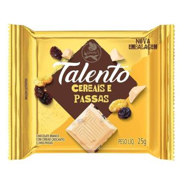 Imagem de Chocolate Branco Garoto Talento Cereais e Uvas Passas com 25g