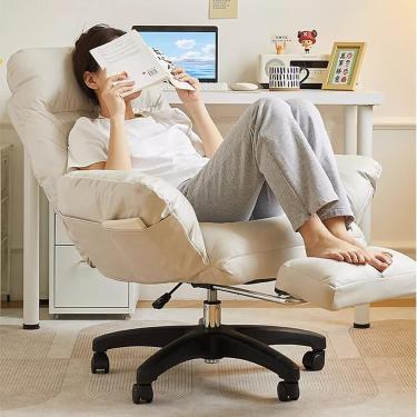 Imagem de Cadeira de jogos para escritório executivo doméstico moderno Cadeira de computador grande e alta com assento largo, cadeiras de mesa Cadeira reclinável ergonômica com encosto grosso e acolch