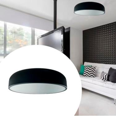 Imagem de Luminária de Teto Plafon Charles Redondo 40cm Alumínio para 4 Lâmpadas Bivolt (Preto)