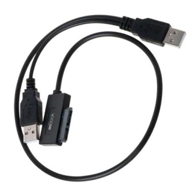 Imagem de Cabo Sata Usb 2.0 Adaptador Cd,dvd Notebook - Dual Usb