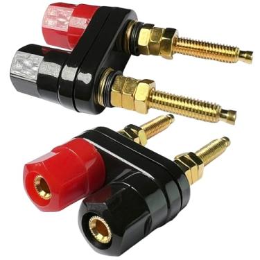 Imagem de CESS Terminal de ligação dupla – Amplificador/alto-falante/conector de cabo de alimentação – tomada banana – comprimento 5,7 cm (2 pacotes)