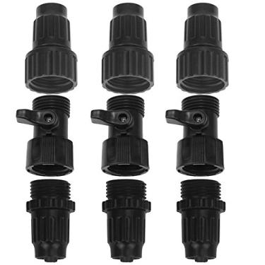 Imagem de 3 conjuntos de conectores para mangueira de água de jardim mangueira expansível fêmea macho kit de reparo com válvula individual liga-desliga