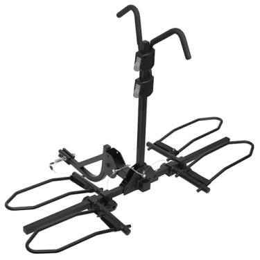 Imagem de BV Suporte de suporte de engate de bicicleta para carro, caminhão, SUV - Design inclinado inteligente estilo bandeja (padrão pneu gordo 2 bicicletas)