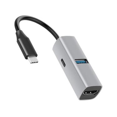 Imagem de Govalue Hub USB C, hub USB C 3 em 1 para USB com 1 HDMI, 1 USB 3.0, 1 PD 100W para MacBook Pro/Air, iPad Pro, Chromebook, XPS e mais (cinza com HDMI)
