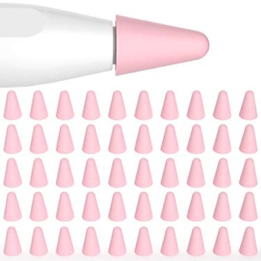 Imagem de Joosko Protetores de ponta para Apple Pencil 2ª geração/1ª geração e Apple Pencil (USB-C), [pacote com 50] protetores de ponta de silicone ultrafinos, sem ruído de desenho. (rosa)