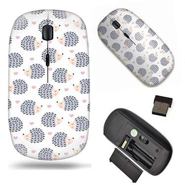 Imagem de Mouse sem fio 2,4 G para computador portátil/padrão de ouriço fofo