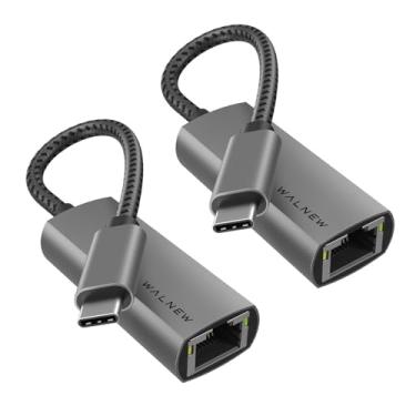 Imagem de Adaptador USB-C para Ethernet, adaptador WALNEW USBC para RJ45 LAN, conversor de cabo de rede Gigabit Cat para tipo C Thunderbolt 3 para Mac, MacBook Pro/Air, Samsung Galaxy Tab (porta Ethernet