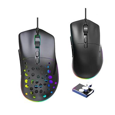 Imagem de Mouse para jogos com fio, mouse leve para jogos de computador com concha de favo de mel, 13 modos de luz LED, 6 DPI ajustáveis, 7 botões programáveis para Windows PC Mac Laptop Gamer (preto)