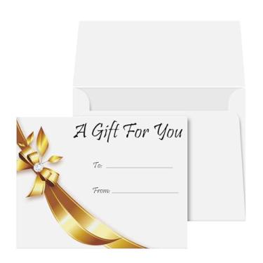 Imagem de Um presente para você – Vales de presente em branco – Ótimo para vouchers e cupons de pequenas empresas e casamento, Natal, | Tamanho A2 (10 x 14 cm) | 25 cartões e envelopes