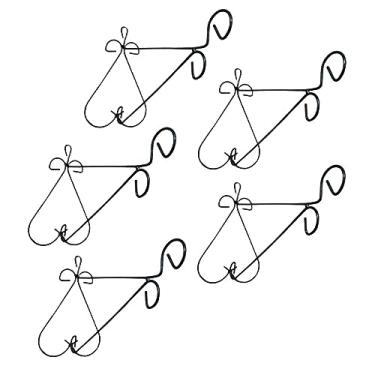 Imagem de Kit 5 Suporte de Vaso Arabesco Para Pendurar Planta Na Parede De Metal Preto Artístico de Luxo