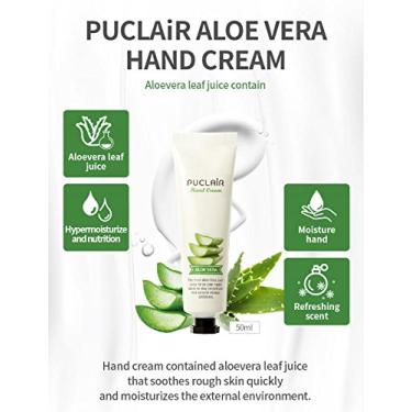 Imagem de Puclair extrato de suco de Aloe Vera hidratante e reparador de pele creme para as mãos em tubo para uso em movimento em um aroma suave e refrescante