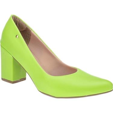 Imagem de Sapato Feminino Scarpin Bico Fino Retro Diversas Cores Conforto Salto Alto 8cm Macio Lóris Shoes 9484 (Verde, BR, Adulto, Numérico, 37)