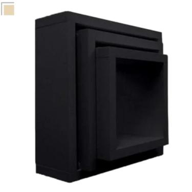 Imagem de Nicho para quarto de bebe decoração MDF quadrado prateleira (Preto)