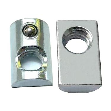 Imagem de Axageid 20 pacotes de rolo de aço roscado 1/4-20 em porca em T com mola esférica, acessórios de slot T para trilho de perfil de extrusão de alumínio