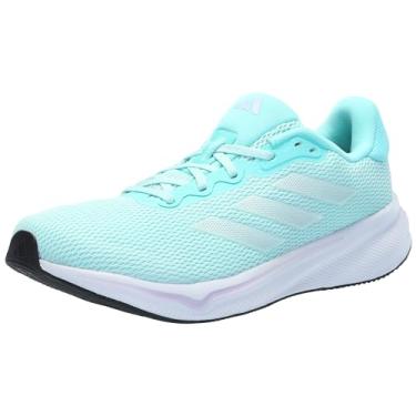 Imagem de adidas Tênis feminino Response, Semi Flash Aqua/Zero Metálico/Roxo Tint, 10