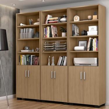 Imagem de Armário para Escritório Multiuso Aberto Estante Livreiro Office 6 Portas Espresso Móveis Freijó